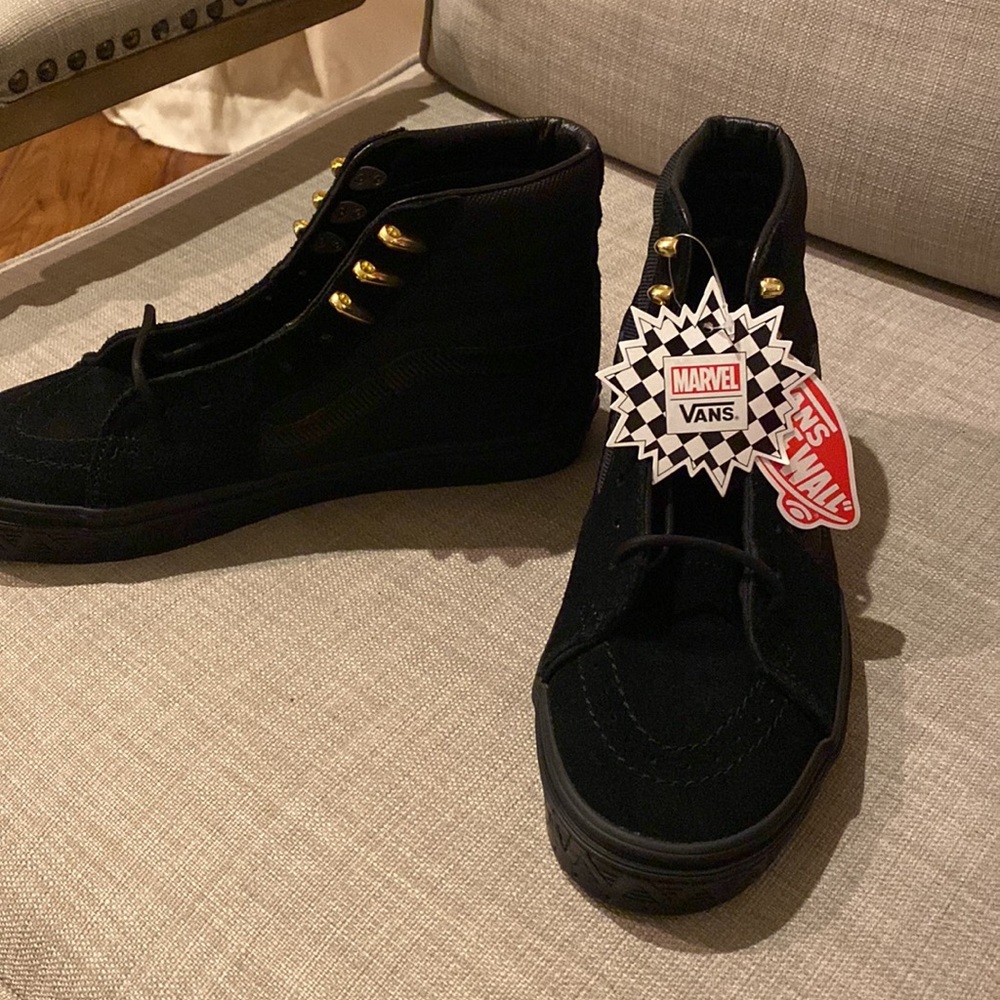 NWT VANS X MARVEL | Black Panther high tops | Men’s 7.5 Women’s 9 - Picture 5 of 11
